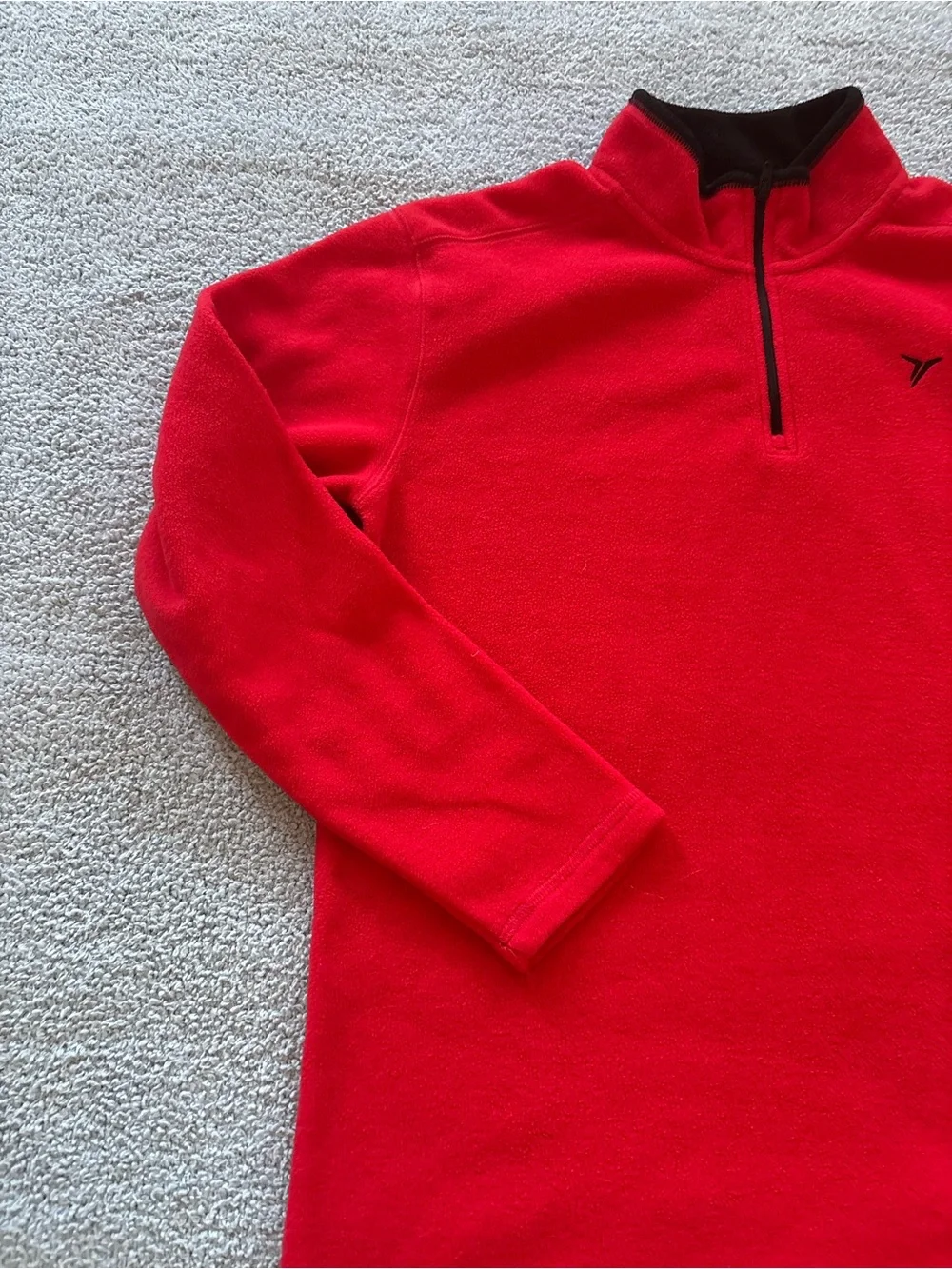 Old Navy Kids Red Quarter-Zip Fleece with Black Trim